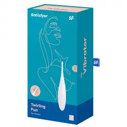 Satisfyer - Vibrador de clitoris Twirling Fun - Blanco