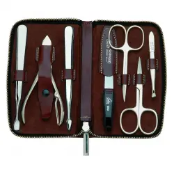 ERBE - Set de Manicura "Houston", Marrón, 7 Piezas Organizadores de maquillaje 1 pieces 1 Pieza