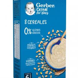 Gerber - Papilla 8 Cereales Desde 6 Meses 500 G
