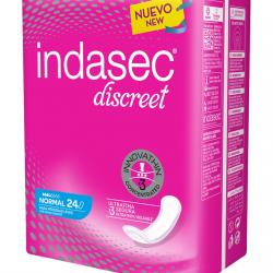Indasec - Compresa Incontinencia Discreet Normal B 24 Unidades