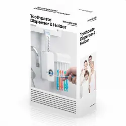 InnovaGoods - Dispensador de pasta dental con soporte para cepillos