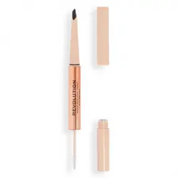 Revolution - Lápiz de cejas Fluffy Brow Filter Duo - Dark Brown