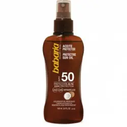 Babaria Aceite Bronceador Protector Solar de Coco SPF50 , 100 ml