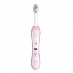 Chicco Cepillo de Dientes de Cerdas Suaves Rosa 6m+, 1 un