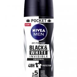 NIVEA - Desodorante En Spray Black & White Invisible Original Pocket Men