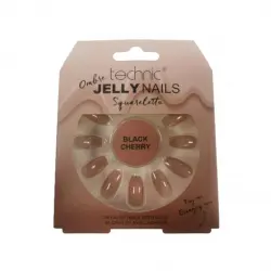 Technic Cosmetics - Uñas postizas False Nails Squareletto - Black Cherry