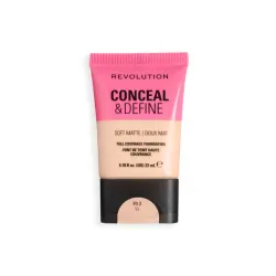 Makeup Revolution - Base de maquillaje Conceal & Define Soft Matte - F0.3W
