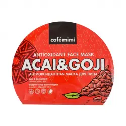 Café Mimi - Mascarilla facial de tela antioxidante - Acai y goji