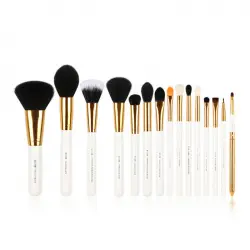 Jessup Beauty - Set de brochas 15 piezas - T103: White/Gold