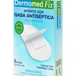 Dermomed Fix - Apósito con gasa antiséptica con clorhexidina Dermomed Fix.