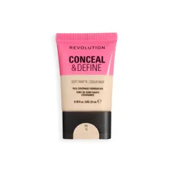 Makeup Revolution - Base de maquillaje Conceal & Define Soft Matte - F1N