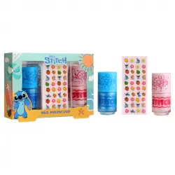 Stitch Set Dúo Con 2 Lacas De Uñas 7 ml Y Decoraciones De Uñas