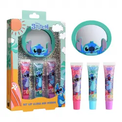 Stitch Set Con 3 Brillos Labiales 7,5 ml Y Espejo
