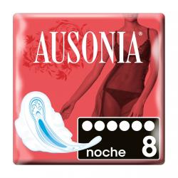 AUSONIA - 8 Compresas Higiénicas Con Alas Noche