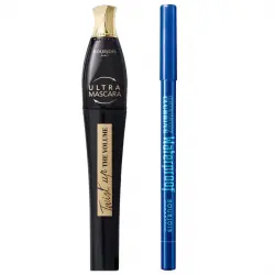 Bourjois - Set de máscara Twist Up + delineador Contour Clubbing - Ultra Black/ Bleu Néon