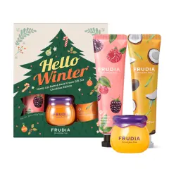 Frudia - Set de cremas de manos + Bálsamo de labios Hello Winter