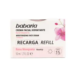 Babaria - Refill crema facial hidratante y reafirmante SPF15 - Rosa mosqueta