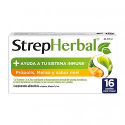 Strepherbal - 16 Pastillas Para Chupar Própolis Y Melisa Sabor Miel