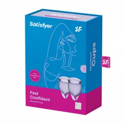 Satisfyer - Kit de copas menstruales Feel Confident (15 + 20 ml) - Morado