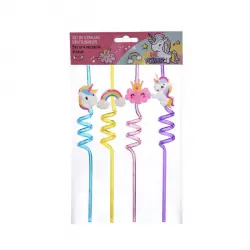 Unicornio Set Pajitas Reutilizables