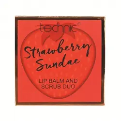 Technic Cosmetics - Dúo de bálsamo y exfoliante de labios - Strawberry Sundae