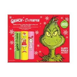 Dr. PAWPAW - *The Grinch* - Trío de bálsamos labiales - Peach Pink, Candy Cane Lip Scrub & Original