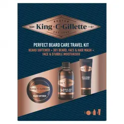 King C. Gillette Perfect Beard Care Travel Kit Set Cuidado de Barba
