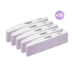 Claresa - Pack de 50 limas de uñas media luna 100/180