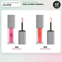 Mesauda - Pack dúo aceite labial Lipoilogy - 102: Pink Elixir + 103: Ruby Fusion
