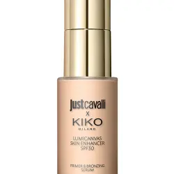 Sérum facial iluminador y bronceador líquido SPF 30 Just Cavalli X Kiko Milano Lumicanvas Skin Enhancer Spf30 02 Morning Glow