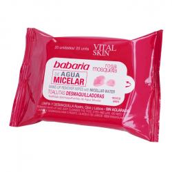 Babaria - Toallitas desmaquillantes Vital Skin con agua micelar y rosa mosqueta