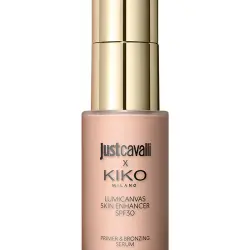 Sérum facial iluminador y bronceador líquido SPF 30 Just Cavalli X Kiko Milano Lumicanvas Skin Enhancer Spf30 03 Savage Amber