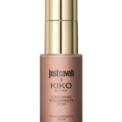Sérum facial iluminador y bronceador líquido SPF 30 Just Cavalli X Kiko Milano Lumicanvas Skin Enhancer Spf30 04 Mocha Fever