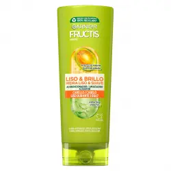 Garnier - Acondicionador fortificante Fructis Liso y Brillo - Cabello Rebelde/Difícil de Alisar