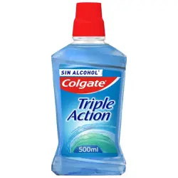 Enjuague Bucal Triple Acción Antibacterias Aliento Fresco 500 ml