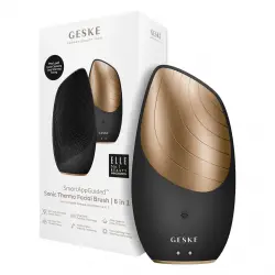 GESKE - Cepillo limpiador y masajeador facial Sonic Thermo 6 en 1 - Black Gold