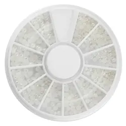 UNIQ - Rueda De Piedras Preciosas Para Decoración De Uñas Uñas postizas y diseños de uñas 1 pieces Perlas Blancas