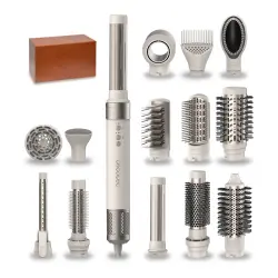 Moldeador Cecotec CeramicCare 14 en1 AirGlamc con 3 velocidades y 3 temperaturas Champagne