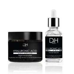 Pack de sérum facial antiedad y crema hidratante de noche con ácido hialurónico Dr H 700 90 ml