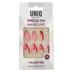 UNIQ - Ataúd Mediano De San Valentín Uñas postizas y diseños de uñas 24 pieces 1 Pieza
