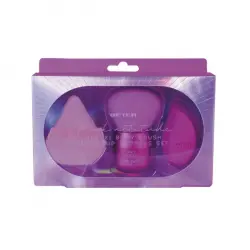 ¡50% DTO! Pink Attitude Set de Maquillaje Brocha Kabuki y Esponjas