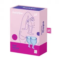 Satisfyer - Kit de copas menstruales Feel Secure (15 + 20 ml) - Azul Oscuro