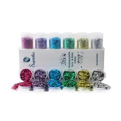 Superstar - Glitter biodegradable para rostro y cuerpo Chunky Mix 6-Pack