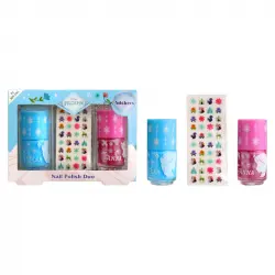 Frozen Set Dúo Con 2 Lacas De Uñas 7 ml Y Decoraciones De Uñas