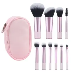 10 Pieces Petite Pink Travel Set Set de brochas Pink