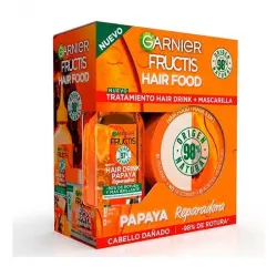 Fructis Hair Food Papaya Reparadora Set 1 und Set Tratamiento Hair Drink + Mascarilla