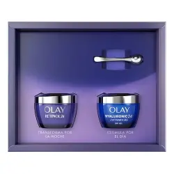 Olay Olay Estuche Hyaluronic24 Vitamina B5 + Retinol24 50 ml Crema de Día + Crema de Noche + Roller