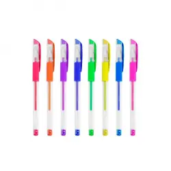 Set 8 Bolígrafos Gel de Colores Neon