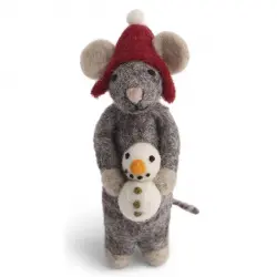 Ratoncito con Muñeco de Nieve