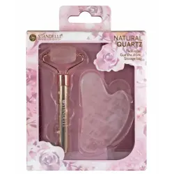 Set Rose Quartz Roller + Gua Sha Stone